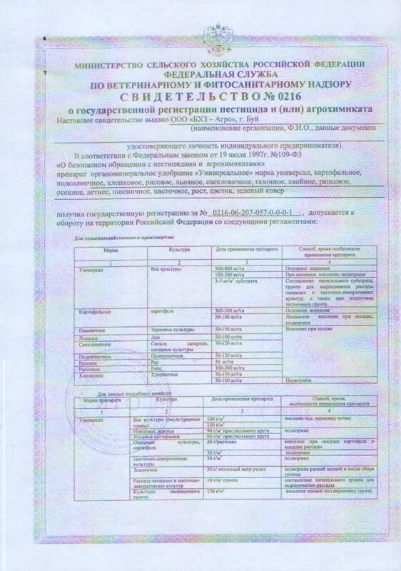 Газон сертификат