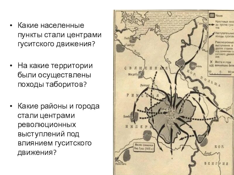 Какие были последствия гуситских войн для чехии. Какие населенные пункты стали центрами гуситского движения?. табориты в походе. важнейшие походы таборитов. гуситские войны презентация 6 класс.
