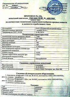 Протоколы технических испытаний