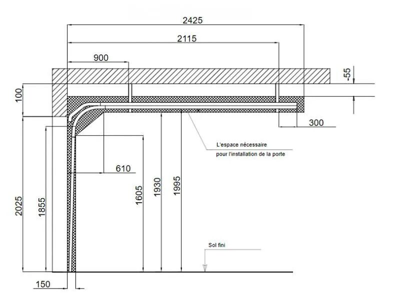 Гаражные ворота секционные 2500х2150 схема. Гаражные ворота подъемные схема установки. Ворота для гаража подъемные Размеры. Схема монтажа гаражных секционных ворот.