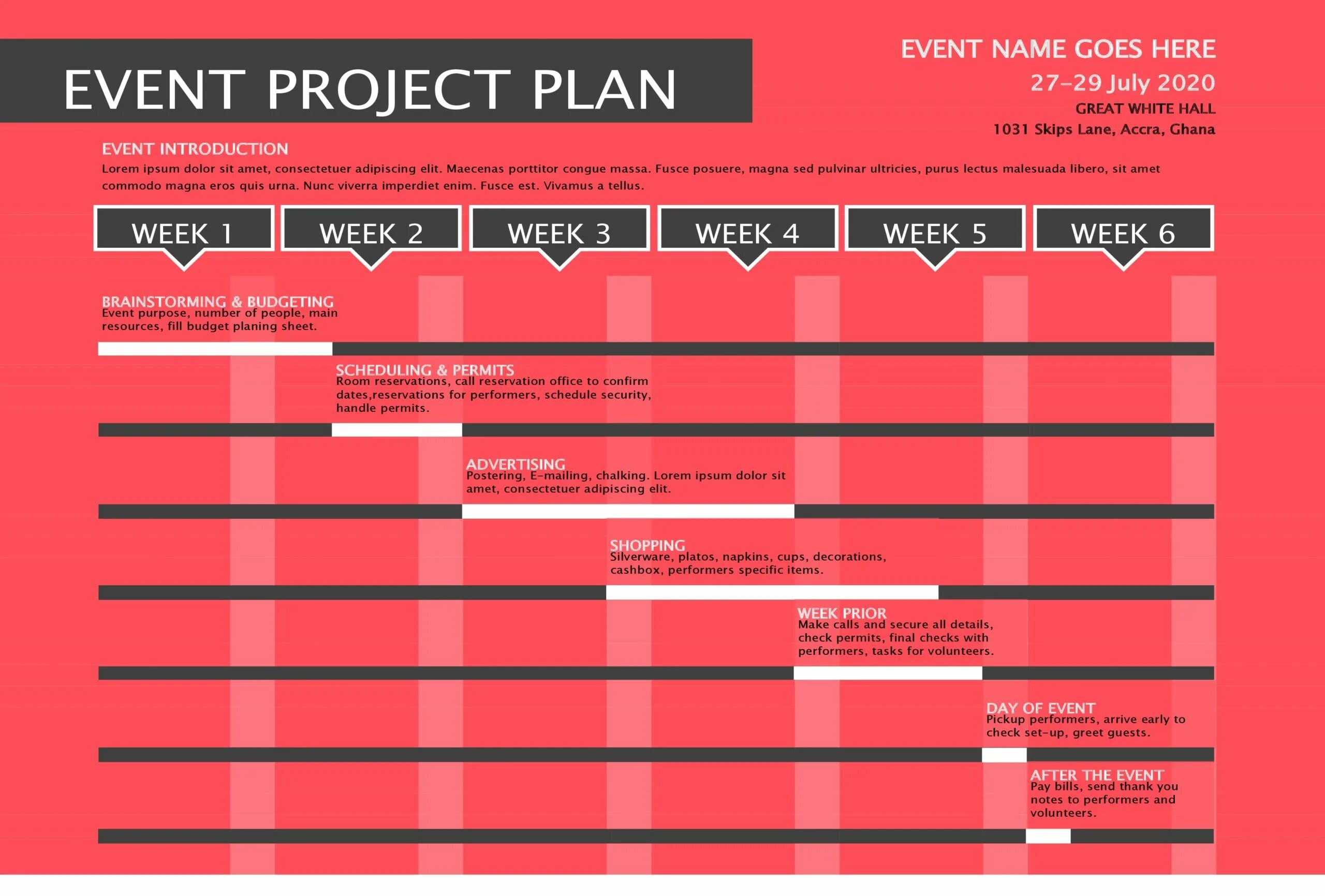 Project planning. Project plan template. event project. event plan. event program.