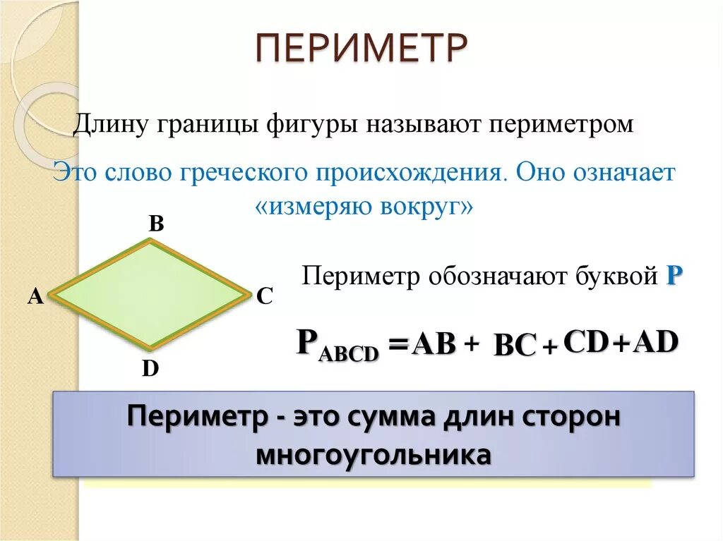 Периметр многоугольника определение 8 класс