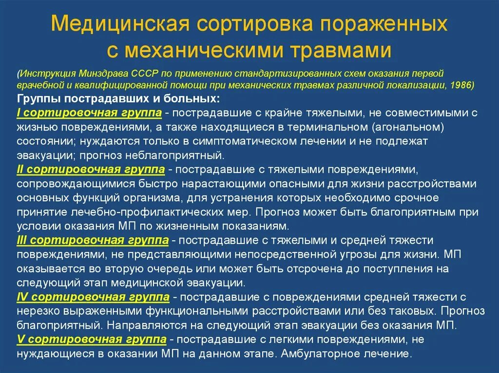 Медицинская сортировка при чрезвычайных ситуациях