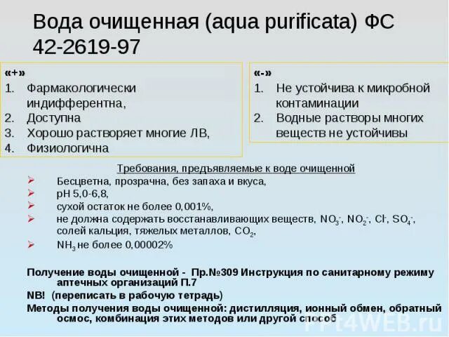 вода для инъекций. требования предъявляемые к воде очищенной. вода очищенная рецепт. способы очистки питьевой воды. требования к очистке воды.