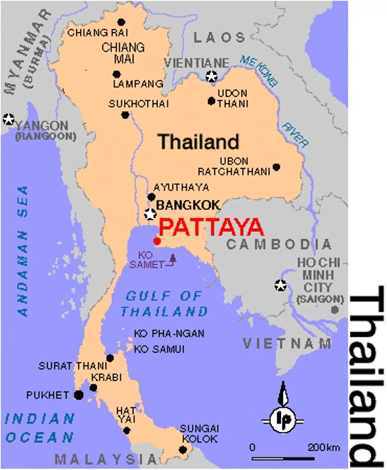 Пхукет и Паттайя на карте Тайланда. Остров Самет Таиланд на карте Тайланда. Королевство Тайланд на карте. Карта городов таиланда