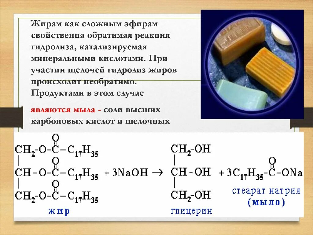 Продуктами гидролиза сложных эфиров состава. Химические свойства сложных эфиров омыление. Сложные эфиры жиры мыла формулы. Химические реакции гидролиз жиров химия 10 класс. Химические свойства сложных эфиров и жиров мыла.