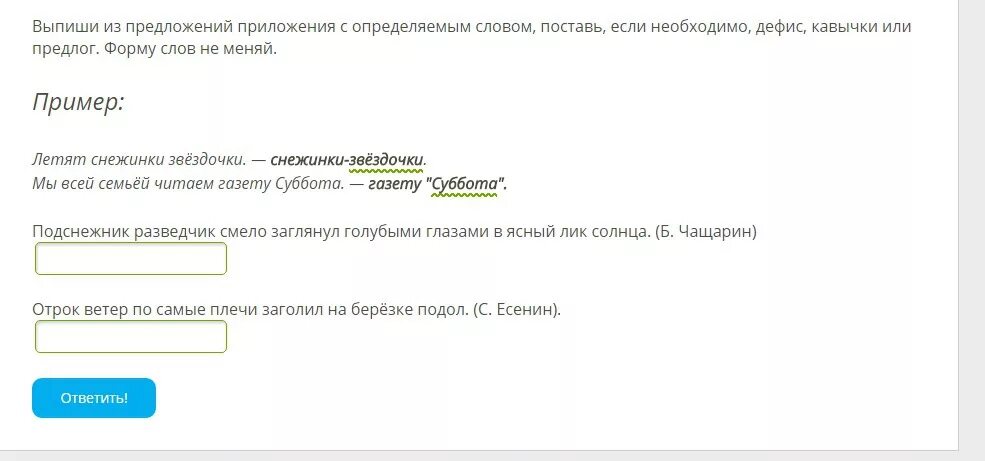 Подчеркивать текст приложение. Приложение и определяемое слово.