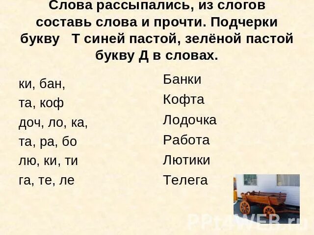 Зависеть составить слова. Составление слов из букв. Буква т составление слов из слогов. Слова из букв. Какие слова есть на букву д.