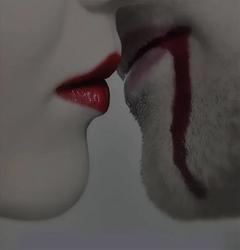 Мужчина кусает губы. Поцелуй Эстетика.
