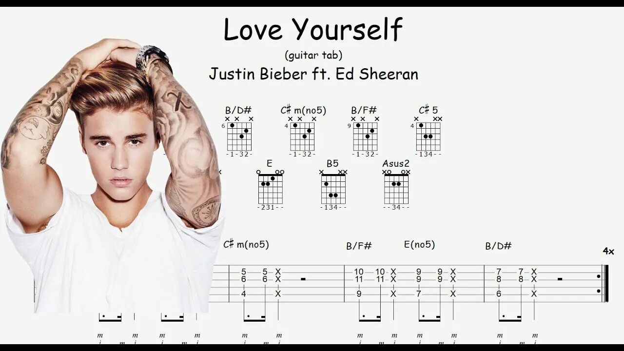 Justin bieber love yourself. Джастин Бибер с гитарой. Bieber на гитаре. Love yourself Justin Bieber Ноты.