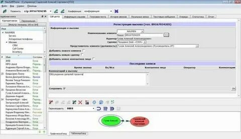 Программа принятого звонка