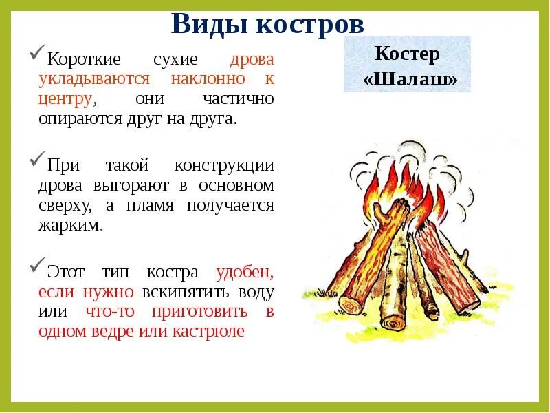 Костер плясал. Типы костров. Все виды костров. Виды разведения костра. Виды костров презентация.