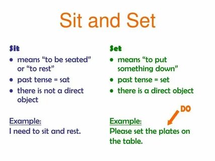 Вторая форма глагола sit
