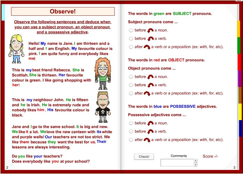 Object pronouns possessive adjectives. Subject and object pronouns possessive adjectives. Subject pronouns object pronouns possessive adjectives. Subject pronouns object pronouns possessive adjectives possessive pronouns. She likes everyone