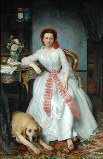 Картины женщины с собакой