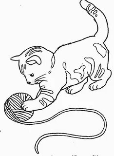 Как нарисовать играющего котенка