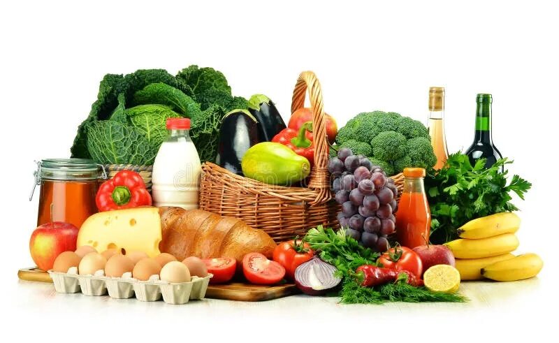 Предоставление продуктов питания и напитков. Корзина с продуктами. продукты питания. баннер для магазина продуктов. продукты бакалея.