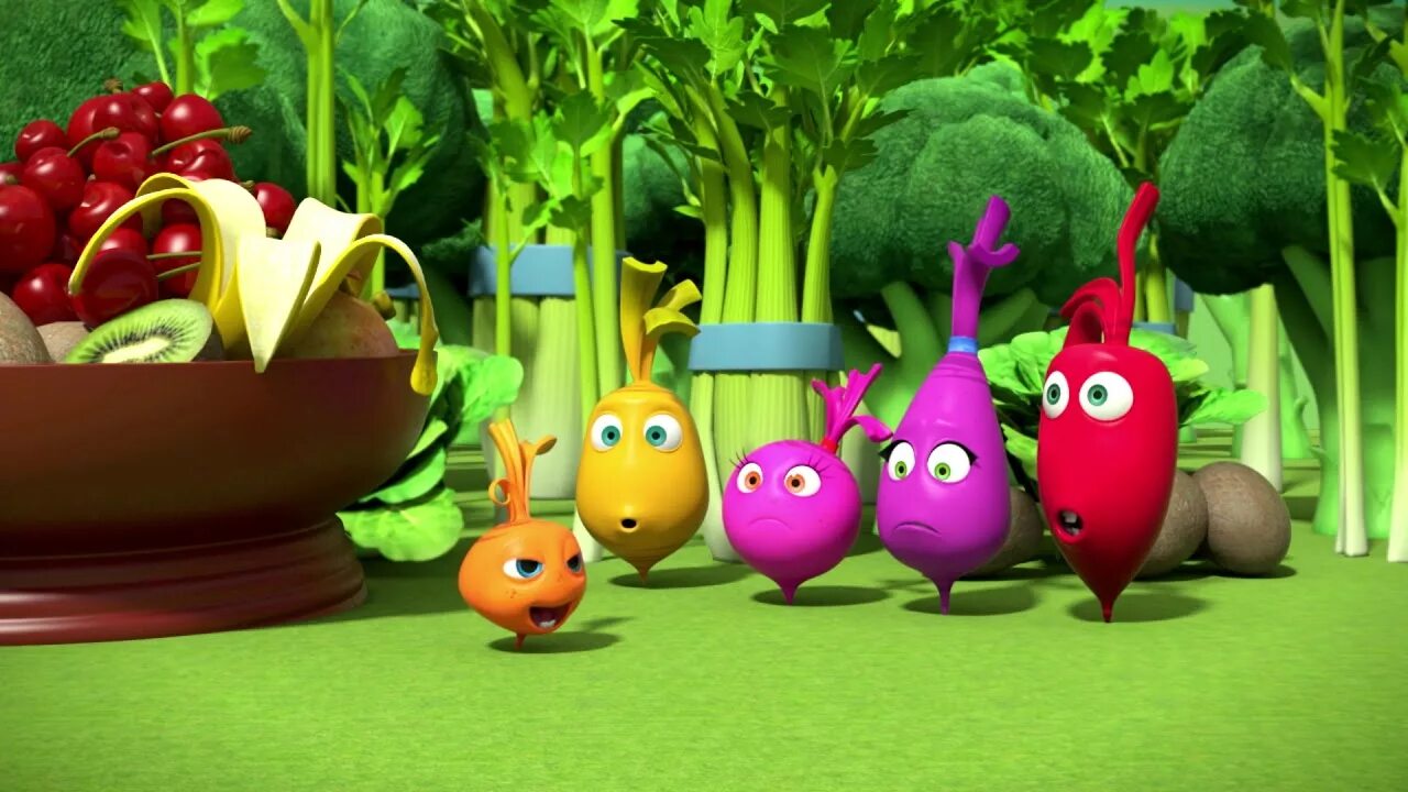 Синий про овощи. Живые овощи. Фрукты из мультфильмов.