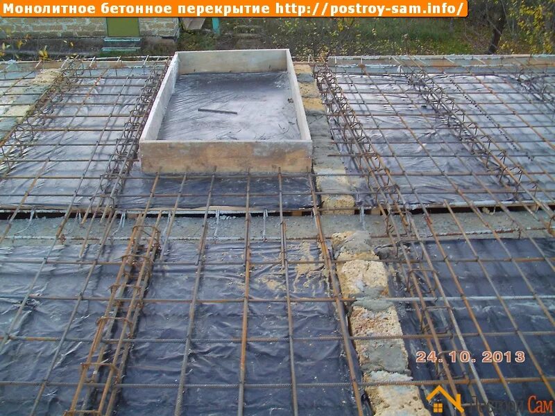 Армирование плиты перекрытия погреба. Заливка потолка бетоном. Армирование плиты перекрытия подвала. Заливка потолка бетоном. Бетонирование перекрытия.