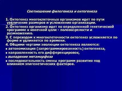 Онтогенез и филогенез
