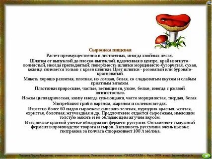 Текст сыроежка 3 класс