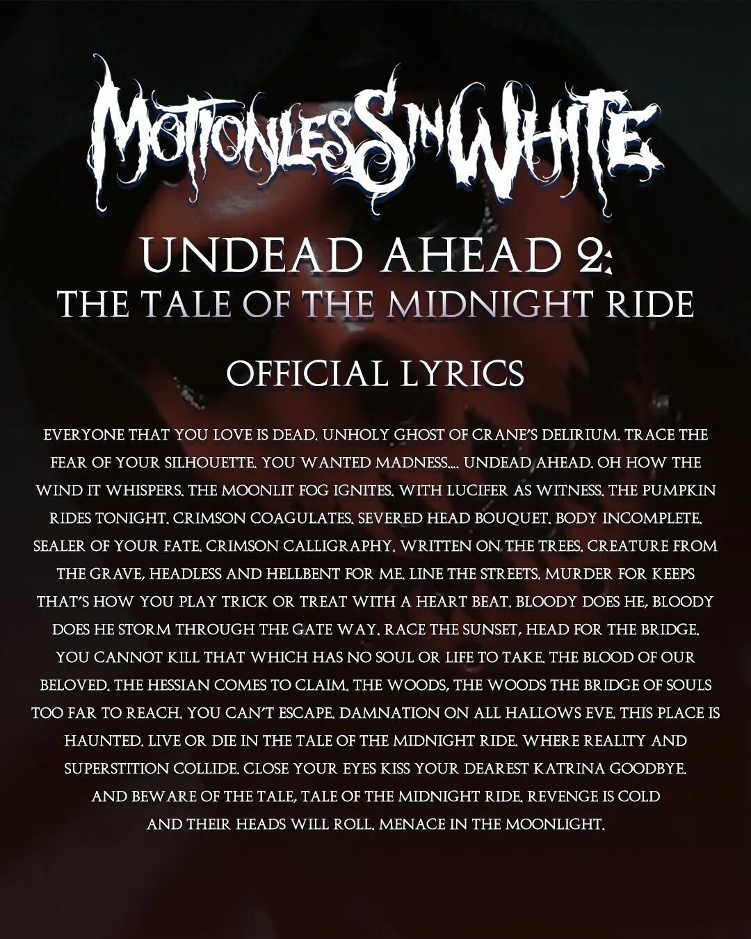 Motionless in White Lyrics. Motionless in White Undead ahead 2: the Tale of the Midnight Ride. Somebody told me Motionless in White текст. Somebody told me Motionless in White.