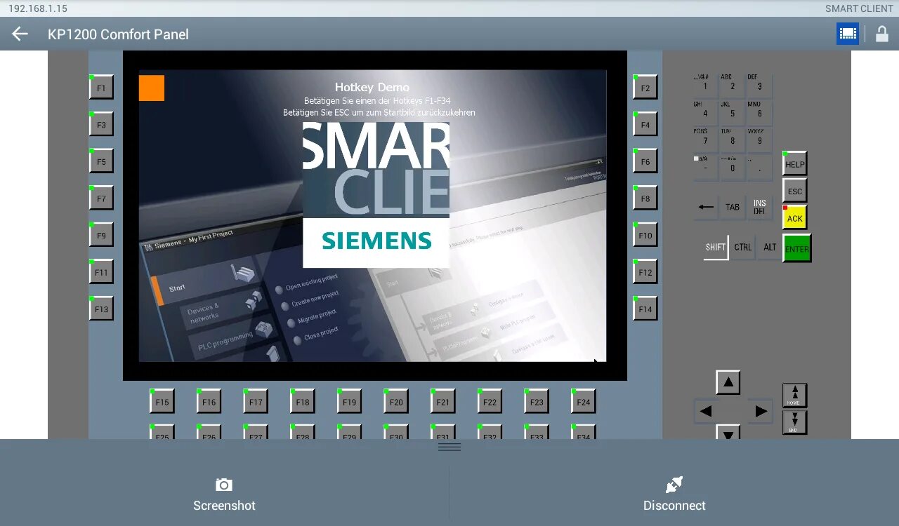 Smart client Siemens. WINCC. Siemens client v7.4. Kp1200 Comfort. Smart client