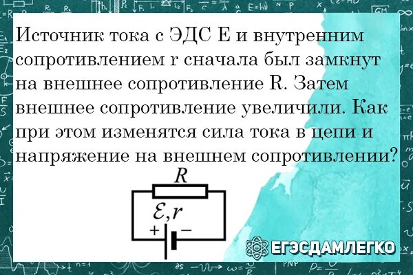 Внутреннее сопротивление источника тока. Источник ЭДС И источник тока. Внутреннее сопротивление источника ЭДС. Источник тока замкнут на внешнее сопротивление.