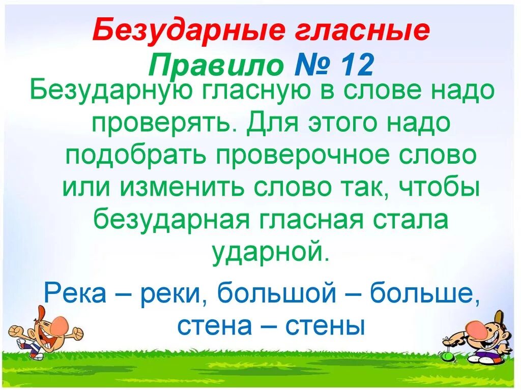 Безударные слова правило. Безударные гласные. Безударная гласная. Безударная гласная правило. Правило безударные гласные.