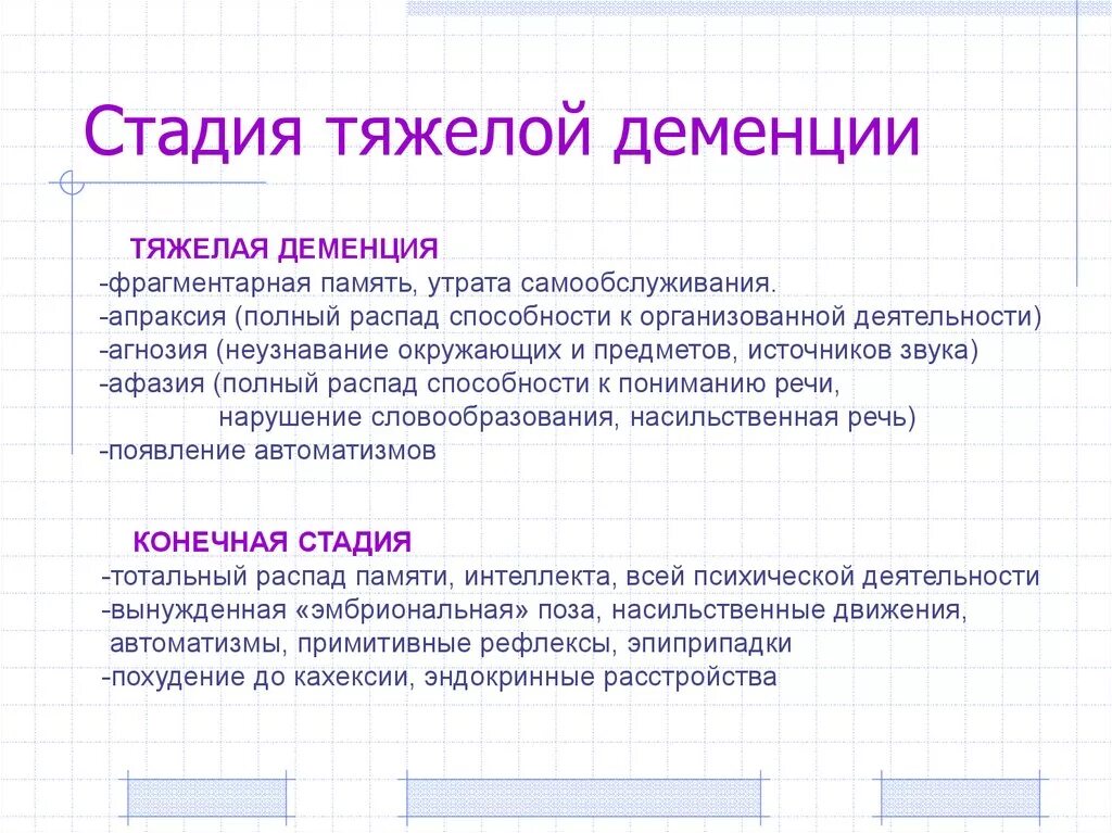 Фекальная стадия деменции