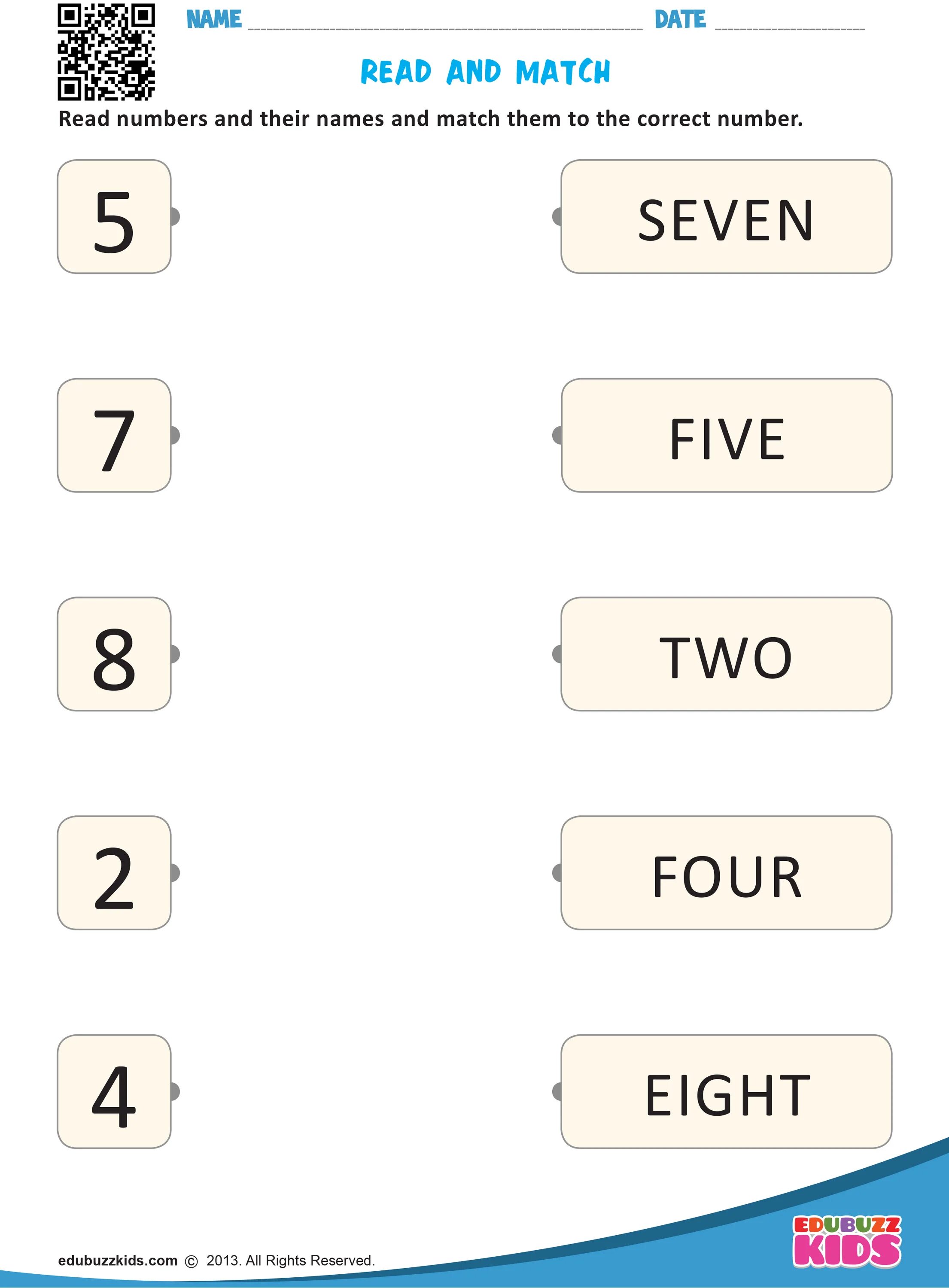 Number Match. Match the numbers names. Read and number. Numbers in Words Match.