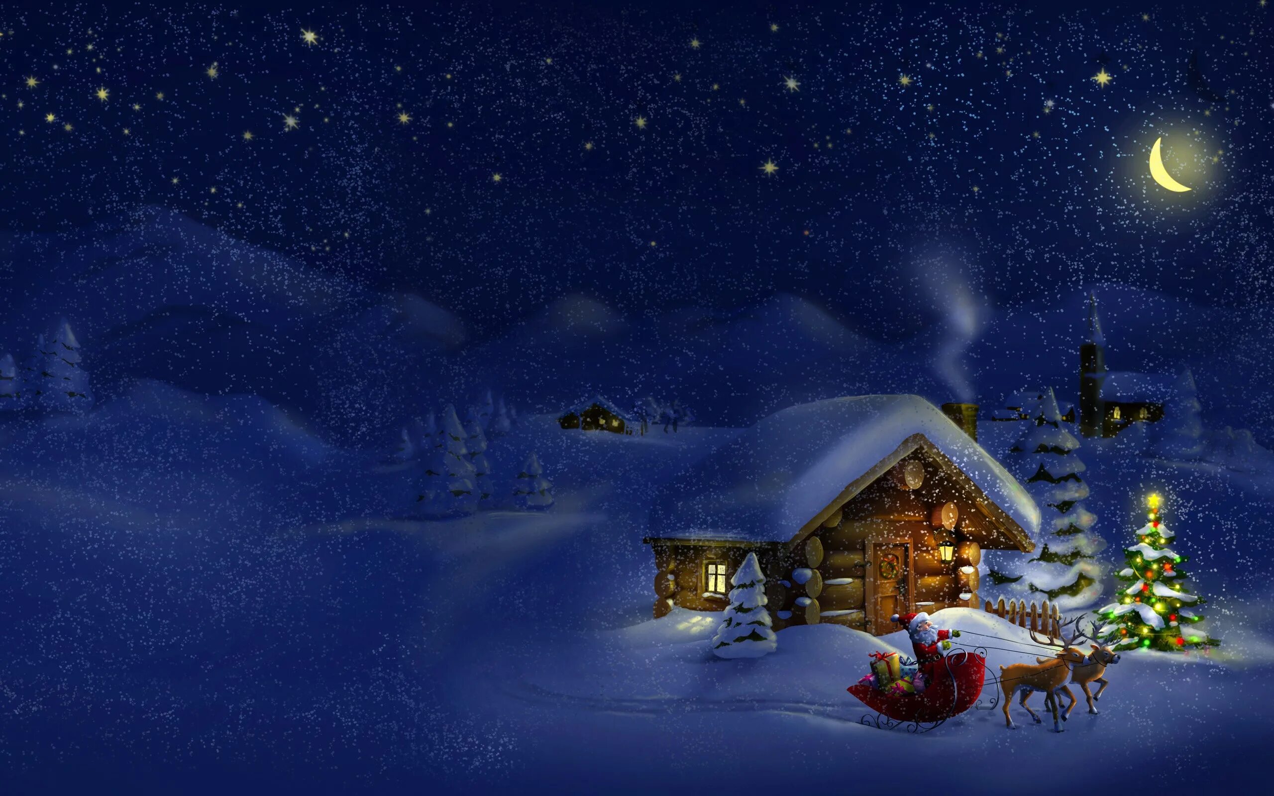 Ночь рождеством картинки. Зима новый год. Новогодняя тема на рабочий стол. Новогодняя деревня. Рождественская ночь.