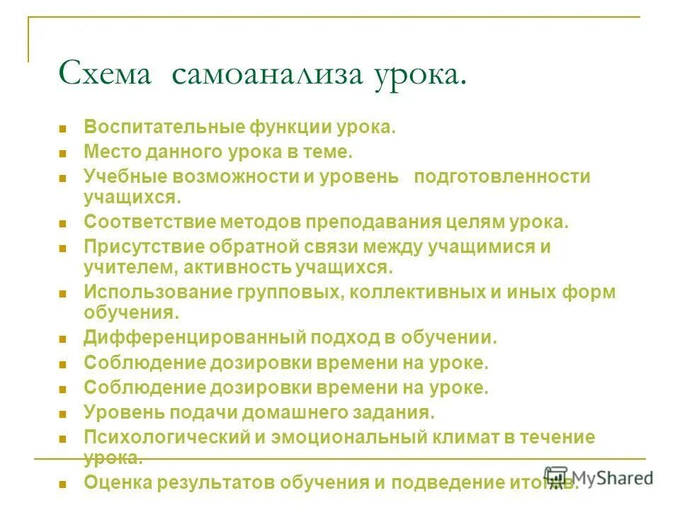 Схема самоанализа урока. Схема самоанализа занятия. Самоанализ урока математики. Схема самоанализа ученика.