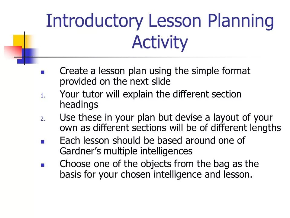 Introductory Lesson. Introduction Lesson Plan. Introductory Part of the Lesson. Introduction Lesson activities.