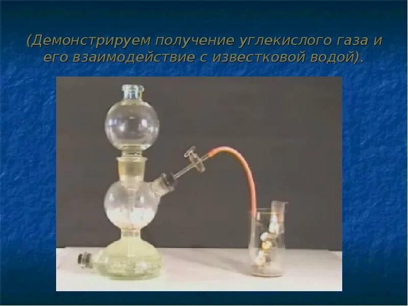 Вода углекислый газ тип реакции. Получение углекислого газа в аппарате киппа. прибор для собирания углекислого газа.