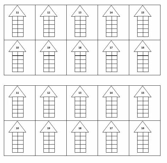 Таблица состава числа до 10 распечатать домики. Состав числа до 10. Состав числа до 10 домики. Состав чисел 2 десятка. Состав числа до 20 домики.