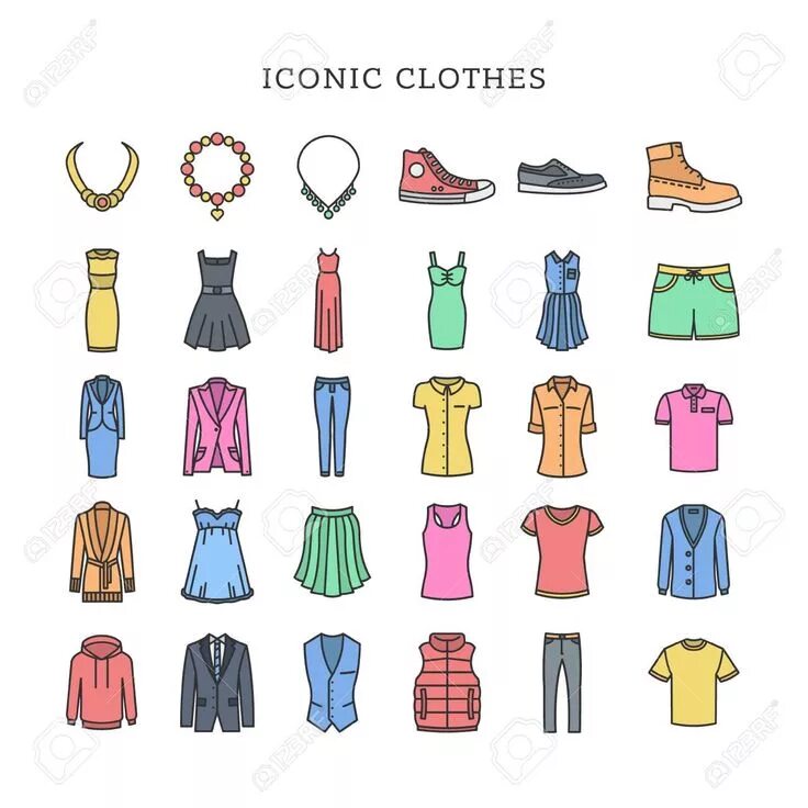 Какие предметы одежды. Иконка модной одежды. Одежда Flashcards. Иконки на тему одежда. Предметы одежды вектор.