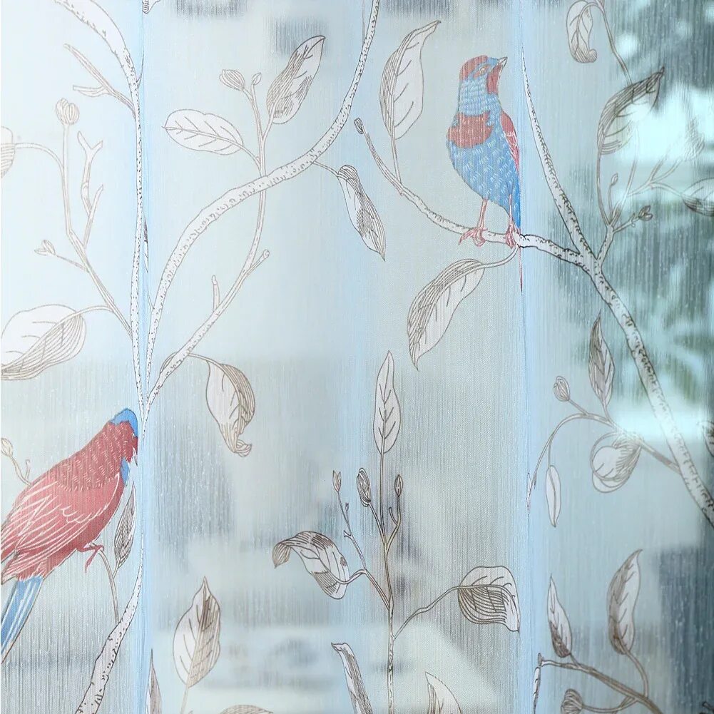 45590/250, высота 250 см, цвет - белоснежный. Шторы райские птицы. Тюль птицы. Шторы с птичками. Тюль птицы.