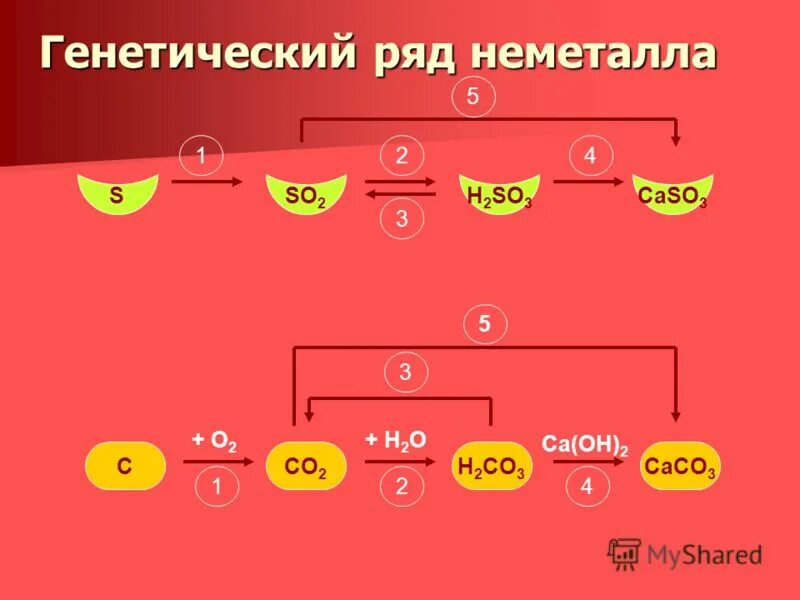 К генетическому ряду неметаллов относят цепочки калия