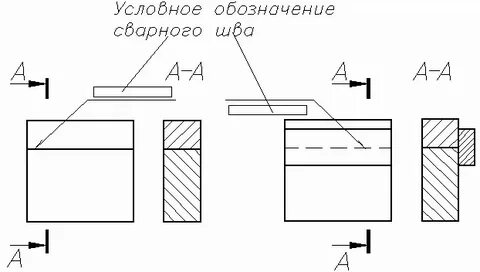 Невидимый сварной шов на чертеже