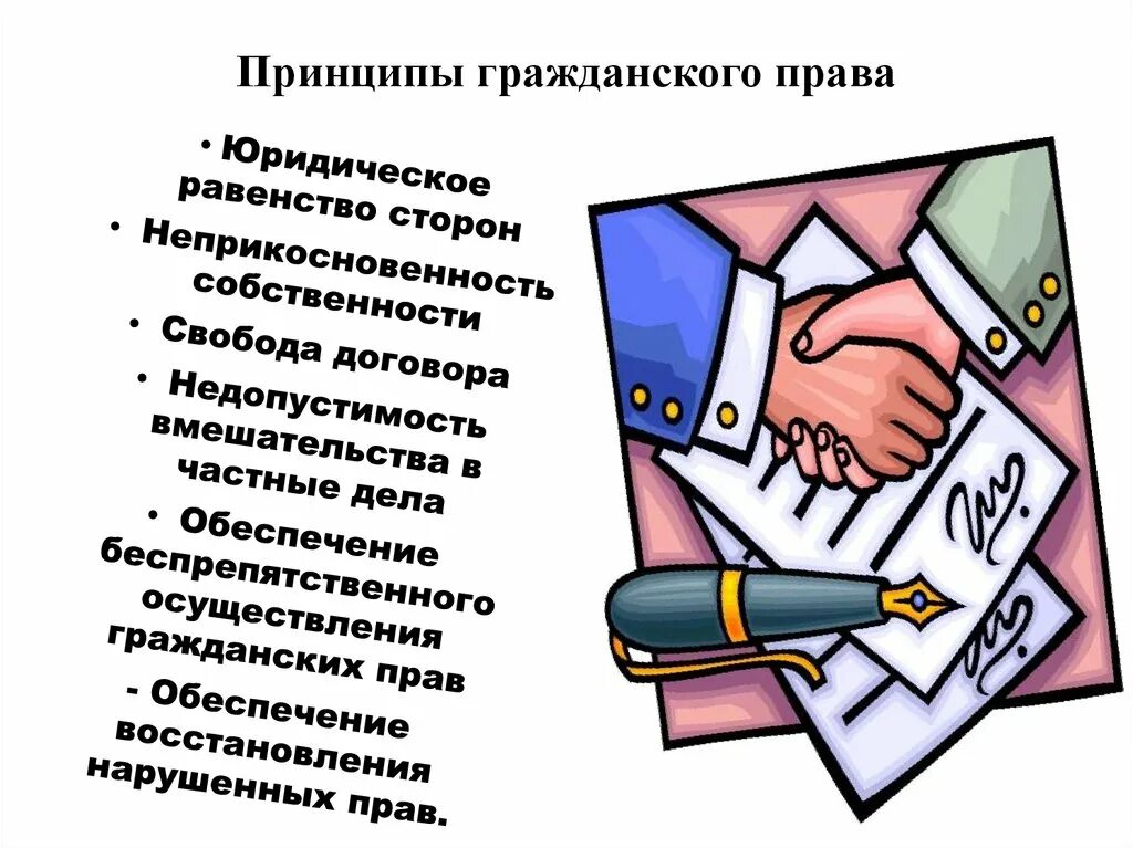 Принцип беспрепятственного осуществления прав. Принципы гражданских прав. Гражданское право презентация.