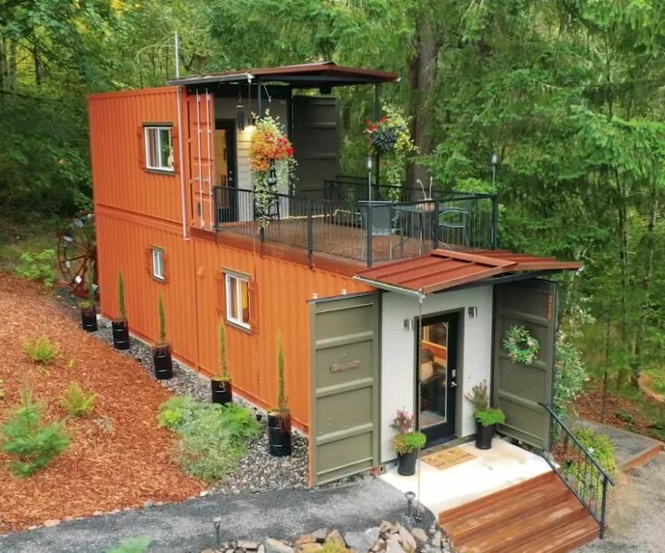 Маленький дачный домик из бытовки Tiny house design, Cottage house plans, Small 