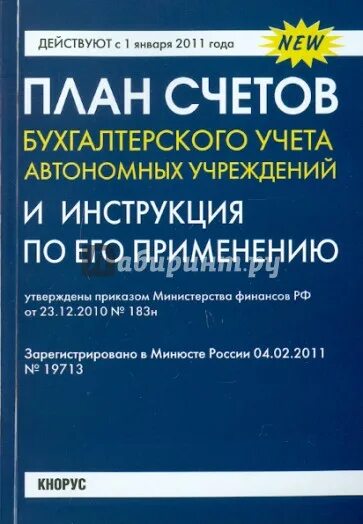 План счетов бухгалтерского учета в автономных учреждениях. Бухгалтерский учет в автономном учреждении