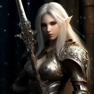 lineage II, fantasy, elf, two swords, armor, long moon hair, beautiful, aes...