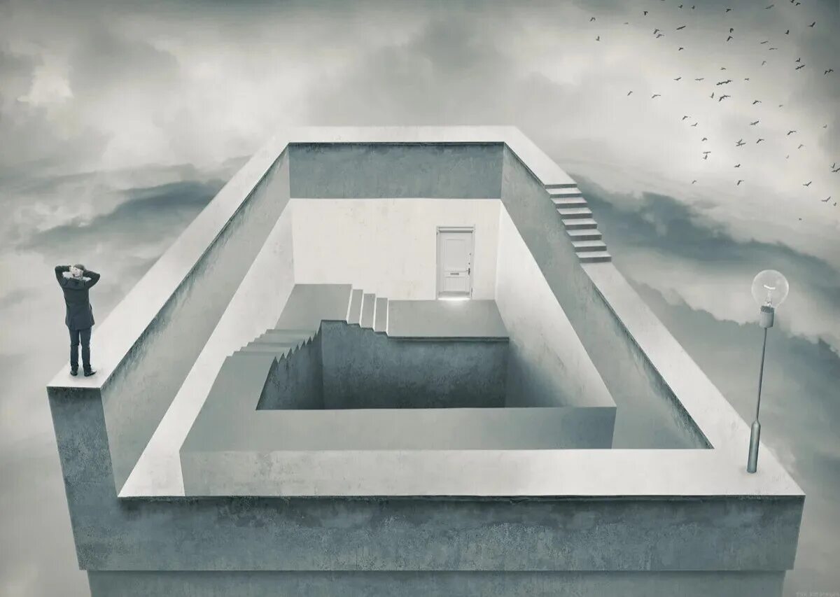 Парадоксальная идея это. Невозможная лестница пенроуза. Эрик йоханссон. Иллюзия лестница пенроуза. Сюрреализм эрика йоханссона.