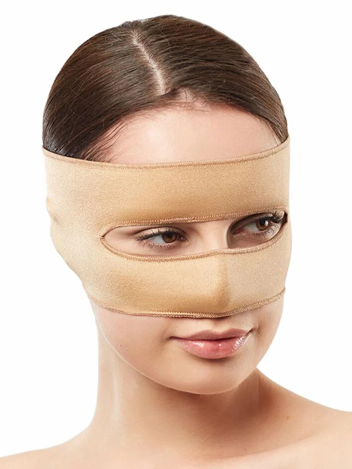 Маски после операций. Маска бандаж. Послеоперационная маска для лица. Повязка на нос. Бандаж для подбородка.