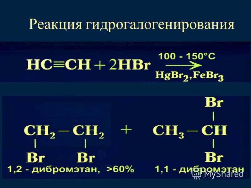 В реакцию гидрогалогенирования вступает