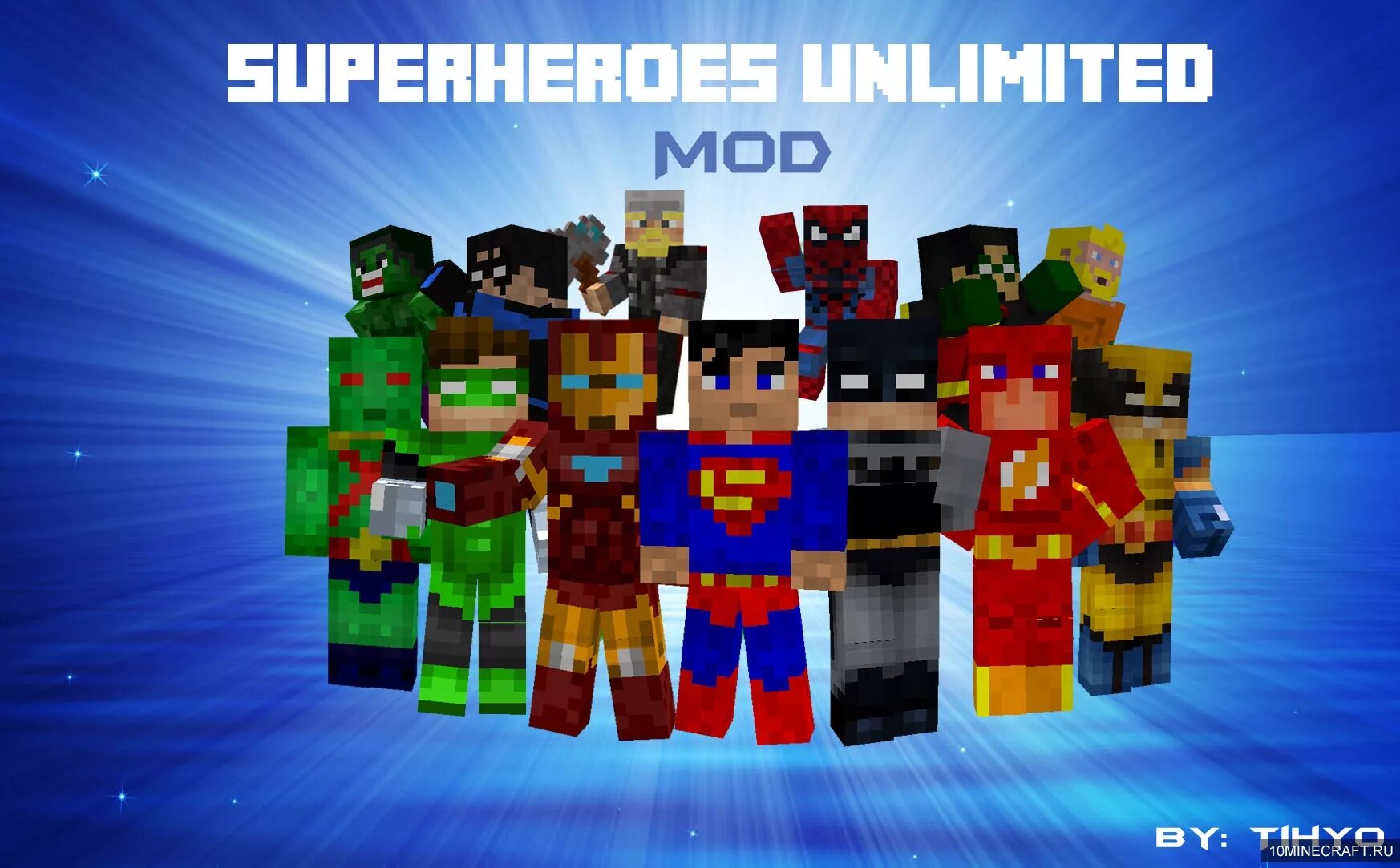 Майнкрафт мод на супергероев. Майнкрафт Марвел. Майнкрафт Superheroes Unlimited 6.0. Мод на супергероев. В моде Superheroes.