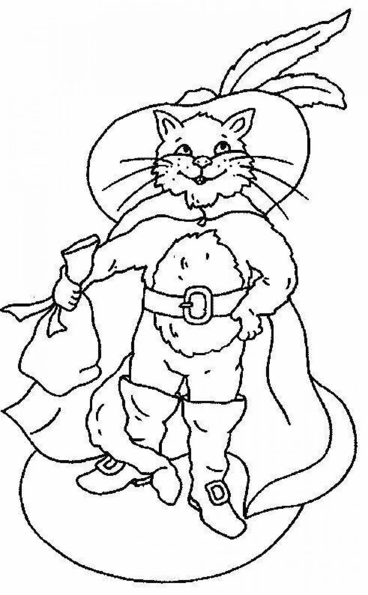 Иллюстрация кот в сапогах 2 класс. Рисунок кот в сапогах из сказки Шарля Перро. Сказки Шарля Перро раскраски.