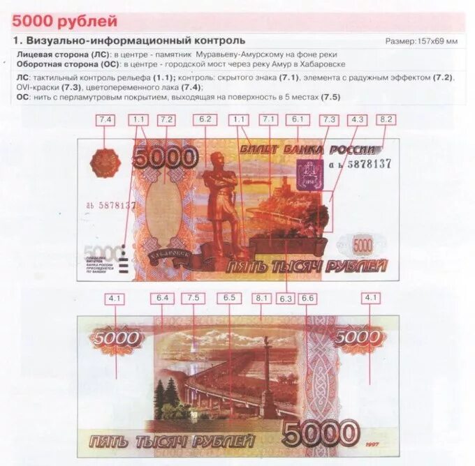 Защита 5000. Купюра 5000 2010 года защитные элементы. Защита купюр от подделок 5000 рублей модификация 2010. Купюра 5000 рублей лицевая сторона. Элементы защиты банкнот 5000 рублей.